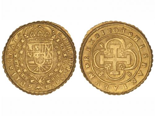 FELIPE V. 8 Escudos. 1704. SEVILLA. P. P - 8 / 8 - S. 26,46 