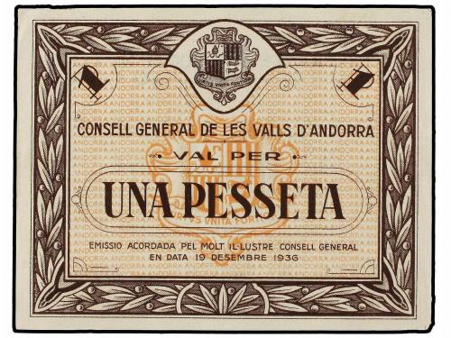 EMISIONES DE ULTRAMAR I ANDORRA. 1 Pesseta. 19 Diciembre 193