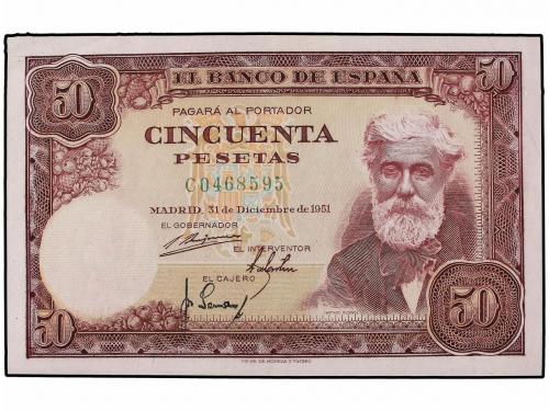 ESTADO ESPAÑOL. Lote 2 billetes 50 Pesetas. 31 Diciembre 195