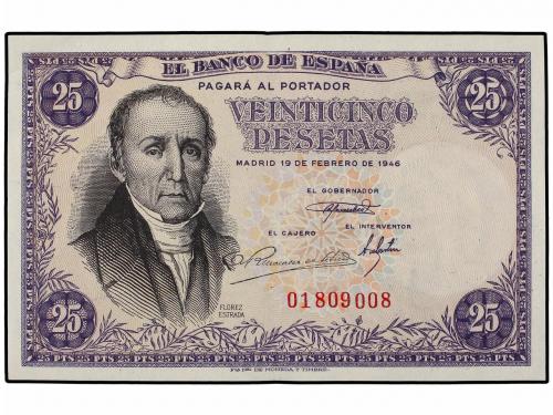 ESTADO ESPAÑOL. Lote 2 billetes 25 Pesetas. 19 Febrero 21946