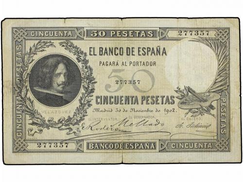 BANCO DE ESPAÑA. 50 Pesetas. 30 Noviembre 1902. Velázquez. (