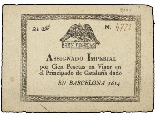 ANTIGUOS. Asignado Imperial 100 Pesetas. 1814. JOSÉ BONAPART