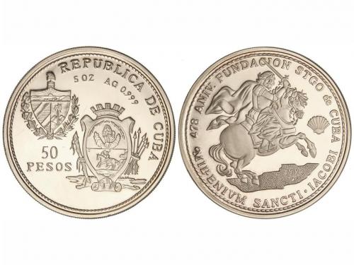 CUBA. 50 Pesos. 1993. 155,64 grs. AR. 478 aniversario Fundac