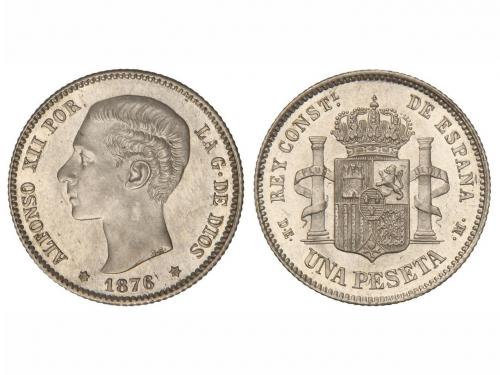 ALFONSO XII. 1 Peseta. 1876 (*18-76). D.E.-M. La mejor pieza