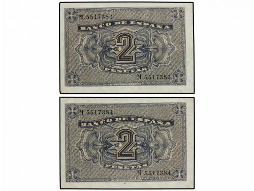 ESTADO ESPAÑOL. Lote 2 billetes 2 Pesetas. 30 Abril 1938. Ca