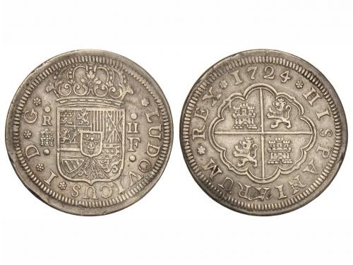 LUIS I. 2 Reales. 1724. SEGOVIA. F. 5,78 grs. Cal-41. MBC+. 