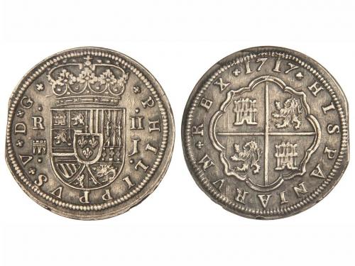 FELIPE V. 2 Reales. 1717. SEGOVIA. J. 6,32 grs. Ligera pátin