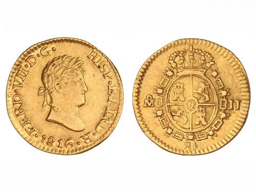 FERNANDO VII. 1/2 Escudo. 1816. MÉXICO. J.J. 1,67 grs. (Lige