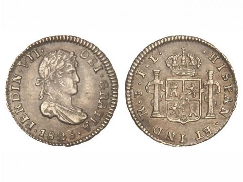 FERNANDO VII. 1/2 Real. 1825. POTOSÍ. J.L. 1,60 grs. Cal-138