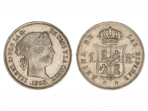 ISABEL II. 1 Real. 1860. BARCELONA. 1,32 grs. Cal-404. EBC-.