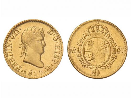 FERNANDO VII. 1/2 Escudo. 1817. MADRID. G.J. 1,72 grs. Resto
