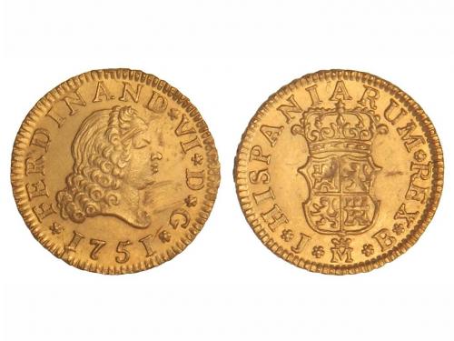 FERNANDO VI. 1/2 Escudo. 1751. MADRID. J.B. 1,80 grs. Varian