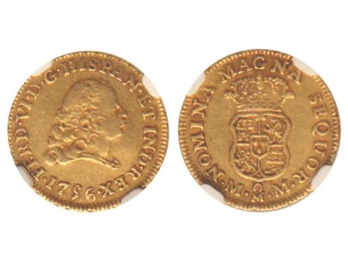 FERNANDO VI. 1 Escudo. 1756. MÉXICO. M.M. Encapsulada por NG