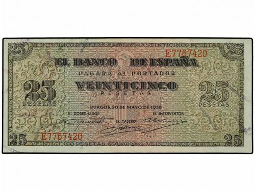 ESTADO ESPAÑOL. 25 Pesetas. 20 Mayo 1938. Giralda de Sevilla
