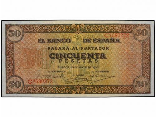 ESTADO ESPAÑOL. 50 Pesetas. 20 Mayo 1938. Castillo de Olite.