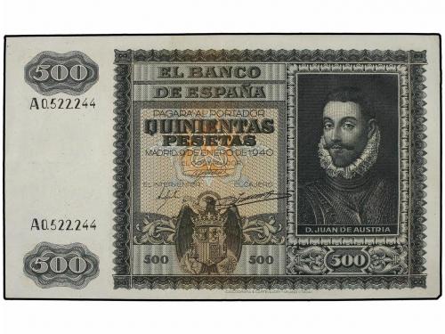 ESTADO ESPAÑOL. 500 Pesetas. 9 Enero 1940. Juan de Austria. 
