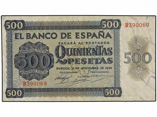 ESTADO ESPAÑOL. 500 Pesetas. 21 Noviembre 1936. Catedral de 