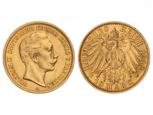 ESTADOS ALEMANES. 10 Marcos. 1912-A. GUILLERMO II. PRUSIA. 3