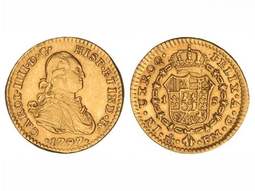 CARLOS IV. 1 Escudo. 1797. MÉXICO. F.M. 3.37 grs. Restos de 