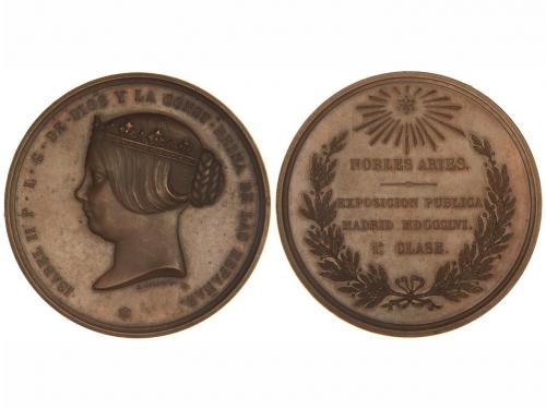 ISABEL II. Medalla Nobles Artes. 1ª Clase. 1856. EXPOSICIÓN 