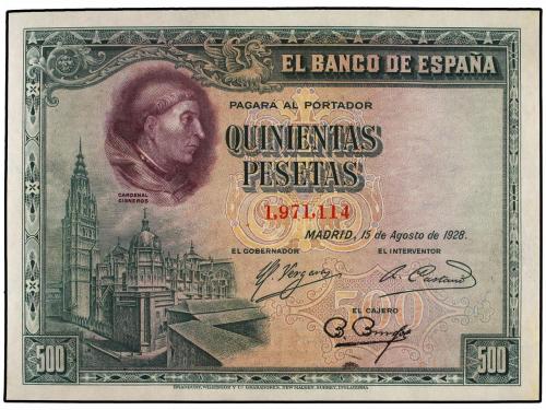 GUERRA CIVIL, ZONA REPUBLICANA. Lote 2 billetes 500 Pesetas.