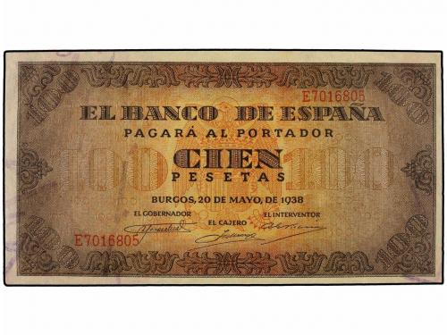 ESTADO ESPAÑOL. 100 Pesetas. 20 Mayo 1938. Casa del Cordón.