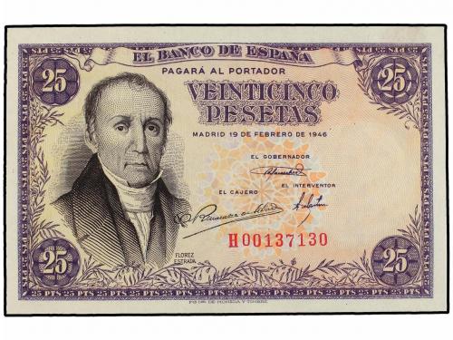 ESTADO ESPAÑOL. Lote 2 billetes 25 Pesetas. 19 Febrero 1946.