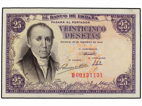 ESTADO ESPAÑOL. Lote 2 billetes 25 Pesetas. 19 Febrero 1946.