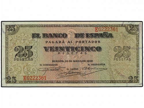 ESTADO ESPAÑOL. 25 Pesetas. 20 Mayo 1938. Giralda de Sevilla