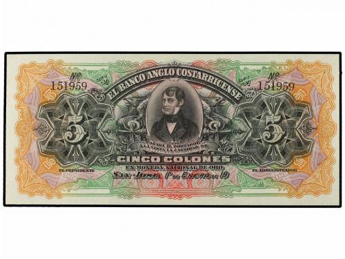 BILLETES EXTRANJEROS. Lote 2 billetes 5 Colones. 1 Enero 19_