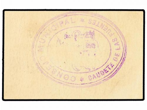 VALENCIA. 1 Peseta. C.M. de CAUDETE DE LAS FUENTES. Cartulin