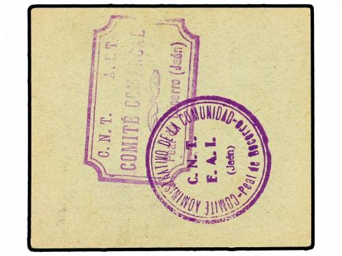 ANDALUCÍA. 5 Pesetas. C.N.T.-A.I.T. COMITÉ COMARCAL. Cartuli