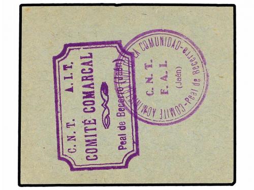 ANDALUCÍA. 4 Pesetas. C.N.T.-A.I.T. COMITÉ COMARCAL. Cartuli