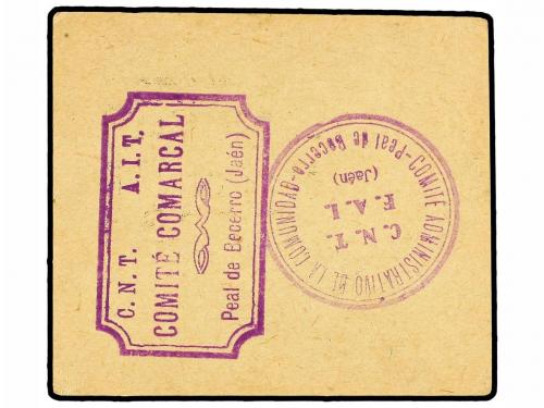 ANDALUCÍA. 3 Pesetas. C.N.T.-A.I.T. COMITÉ COMARCAL. Cartuli