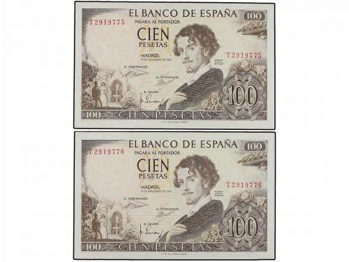 ESTADO ESPAÑOL. Lote 7 billetes 100 Pesetas. 1953, 1965 y 19