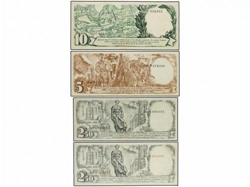 GUERRA CIVIL, ZONA REPUBLICANA. Lote 4 billetes 2,50 (2), 5