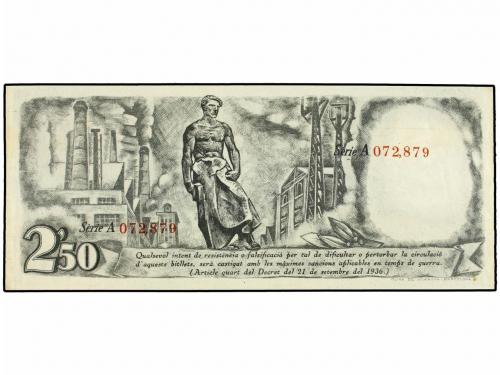 GUERRA CIVIL, ZONA REPUBLICANA. 2,50 Pessetes. 25 Setembre 1