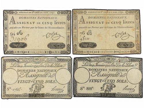 BILLETES EXTRANJEROS. Colección 12 ASSIGNAT de diversos nomi