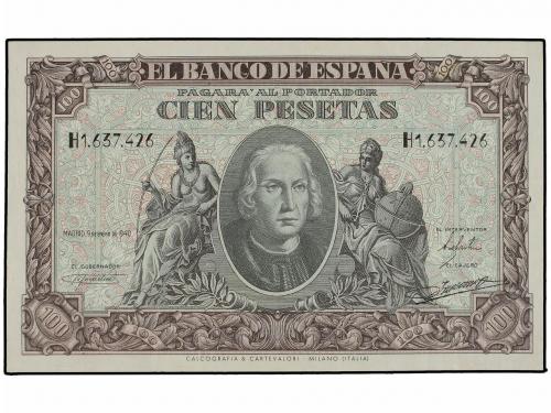 ESTADO ESPAÑOL. Lote 2 billetes 100 Pesetas. 9 Enero 1940. E