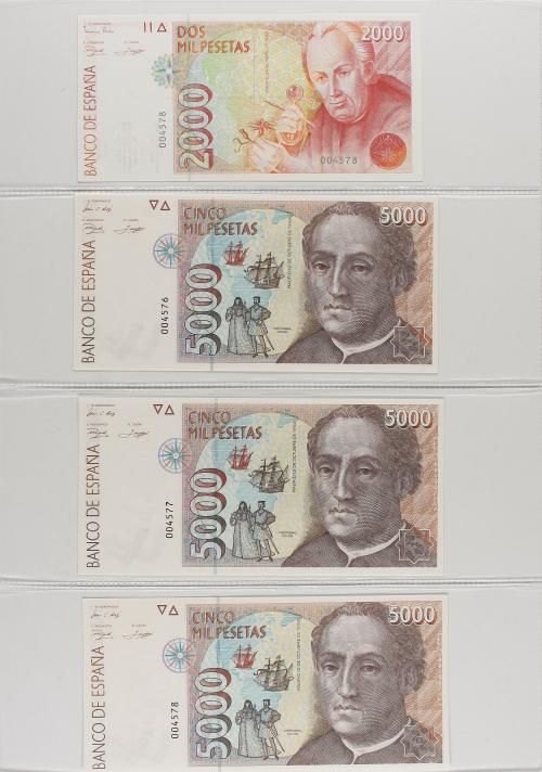 JUAN CARLOS I. Lote 15 billetes 1.000 (3), 2.000 (6), 5.000