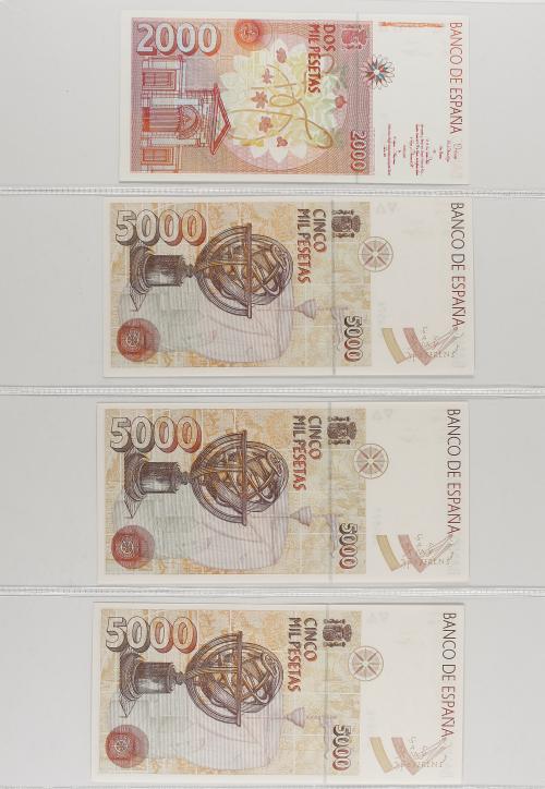 JUAN CARLOS I. Lote 15 billetes 1.000 (3), 2.000 (6), 5.000