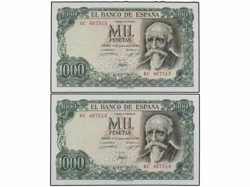 ESTADO ESPAÑOL. Lote 2 billetes 1.000 Pesetas. 17 Septiembre