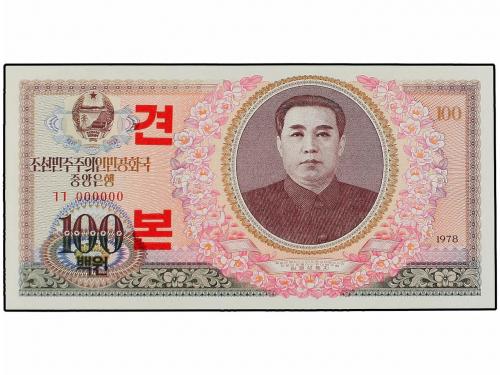 BILLETES EXTRANJEROS. 100 Won. 1978. COREA DEL NORTE. Kim Il