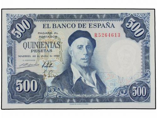 ESTADO ESPAÑOL. Lote 2 billetes 500 Pesetas. 22 Julio 1954.