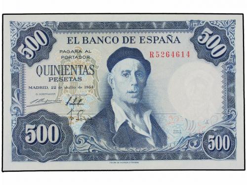 ESTADO ESPAÑOL. Lote 2 billetes 500 Pesetas. 22 Julio 1954.