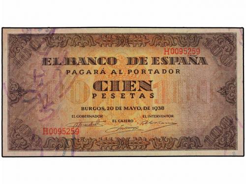 ESTADO ESPAÑOL. Lote 2 billetes 100 Pesetas. 20 Mayo 1938. C
