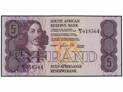 BILLETES EXTRANJEROS. 5 Rand. (1981). SUDÁFRICA. Jan van Rie
