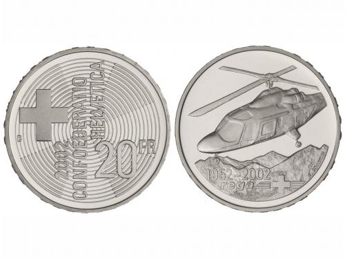 SUIZA. Lote 2 monedas 20 Francos. 2002-B. BERNA. AR. Monaste