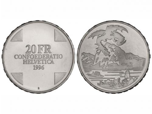 SUIZA. Lote 4 monedas 20 Francos. 1995-B, 1996-B (2), 1998-B