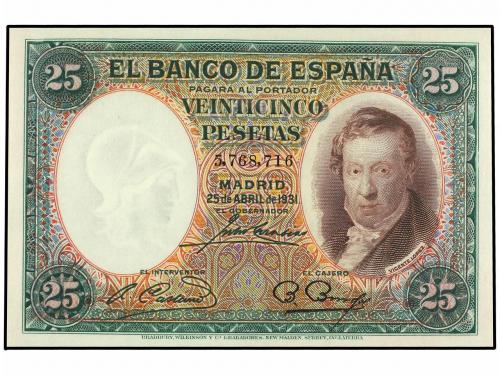 GUERRA CIVIL, ZONA REPUBLICANA. Lote 2 billetes 25 Pesetas. 